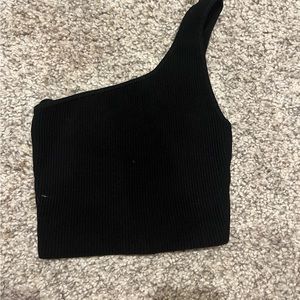 Black Aritzia Babaton one sleeve tank